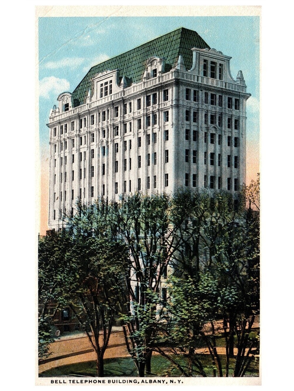 Vintage Postcard 1918 Bell Telephone Building Albany New York